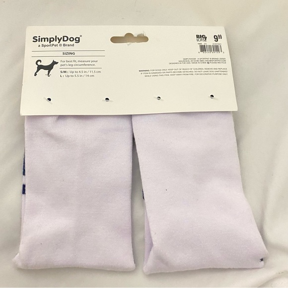 SimplyDog Matching White Navy BFF Human & Dog Socks Dog Sz Small Medium - Picture 2 of 12